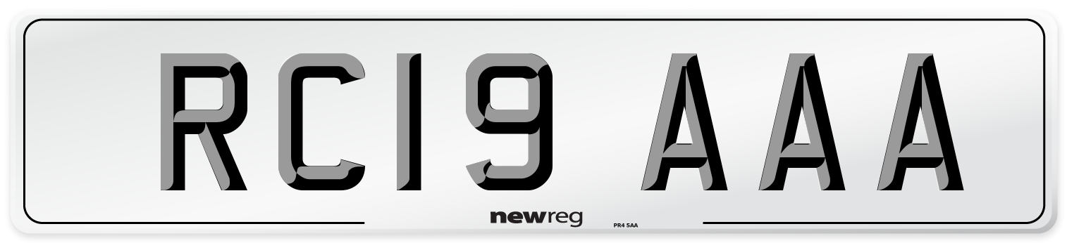 RC19 AAA Number Plate from New Reg